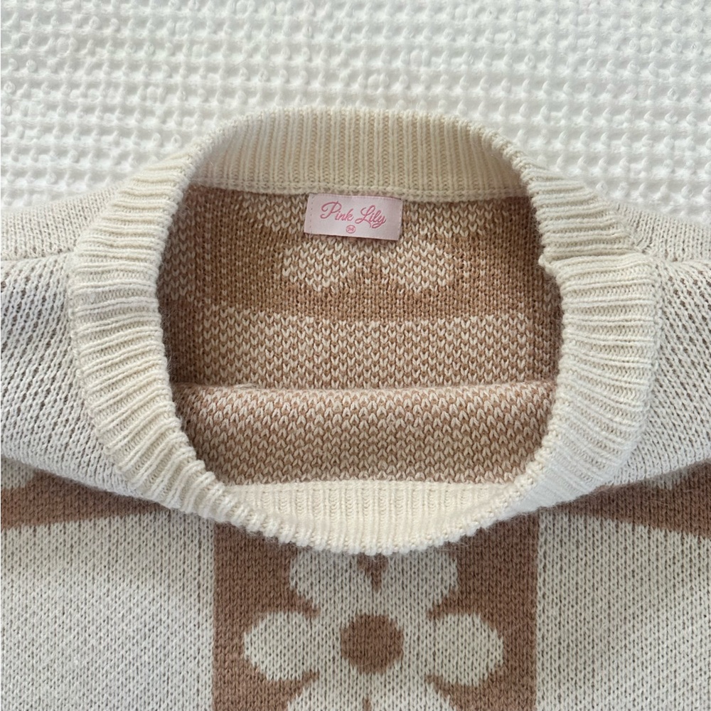 Floral Check Knit Sweater - Picture 4 of 5